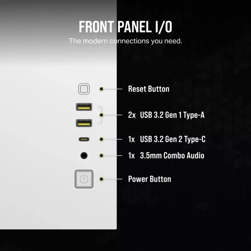 CORSAIR korpusas – iCUE LINK 2500X RGB Micro ATX dviejų kamerų baltas