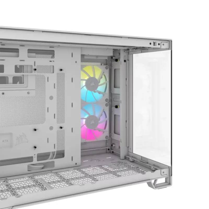 CORSAIR korpusas – iCUE LINK 2500X RGB Micro ATX dviejų kamerų baltas