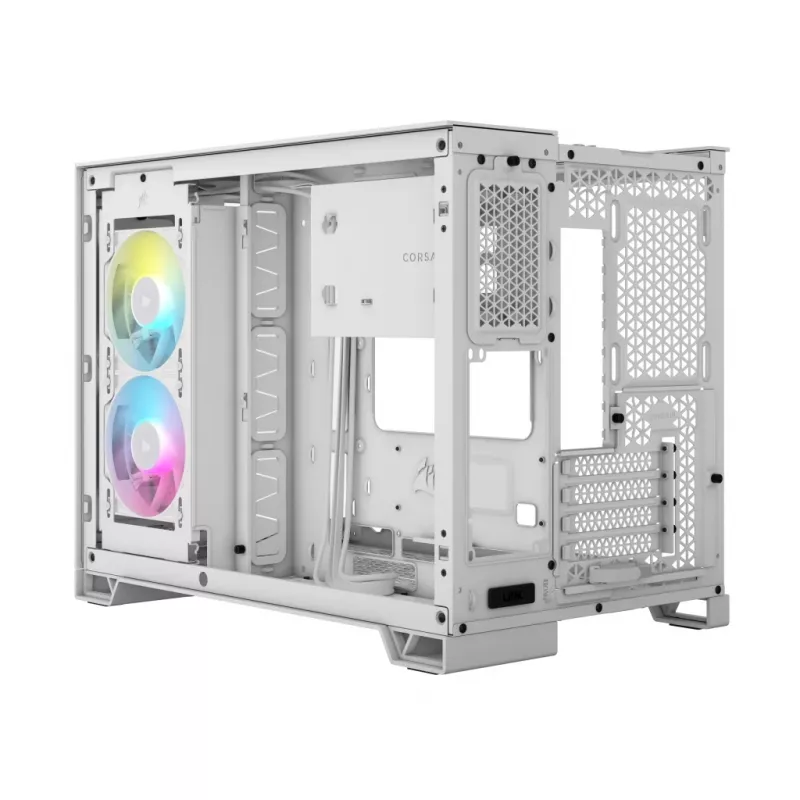 CORSAIR korpusas – iCUE LINK 2500X RGB Micro ATX dviejų kamerų baltas