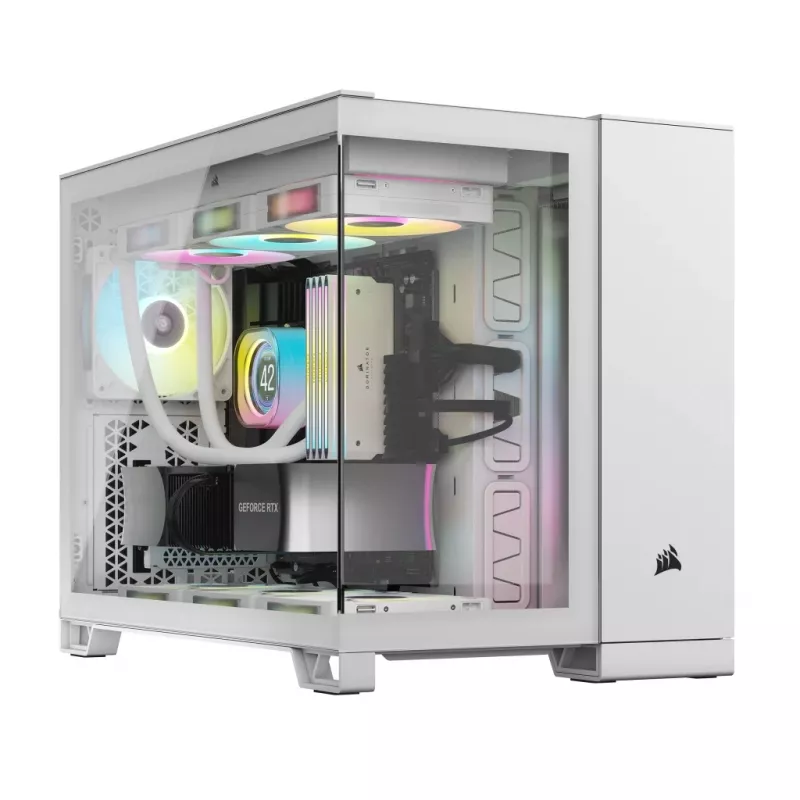 CORSAIR korpusas – iCUE LINK 2500X RGB Micro ATX dviejų kamerų baltas