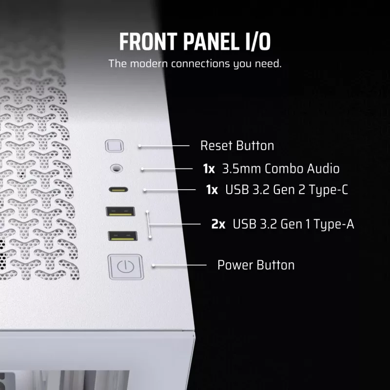 CORSAIR PC korpusas - 3500x Mid-tower - Balta