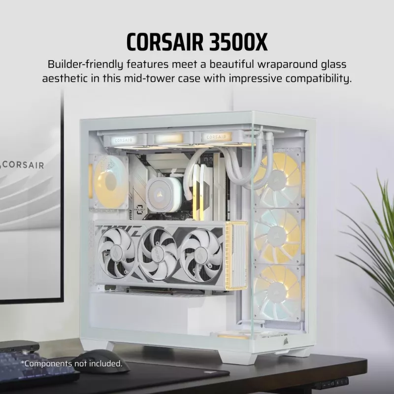 CORSAIR PC korpusas - 3500x Mid-tower - Balta