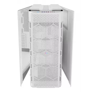 PC Case CORSAIR 9000D RGB AIRFLOW Full Tower baltas — nerūdijantis plienas, grūdintas stiklas, palaiko ATX, GPU iki 400 mm