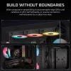 PC Midi Tower korpusas CORSAIR 3500X RS-R ARGB — juodas, grūdintas stiklas, palaiko ATX/EATX/Micro-ITX, 3x120 mm priekiniai ventiliatoriai