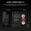 PC Midi Tower korpusas CORSAIR 3500X RS-R ARGB — juodas, grūdintas stiklas, palaiko ATX/EATX/Micro-ITX, 3x120 mm priekiniai ventiliatoriai