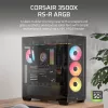 PC Midi Tower korpusas CORSAIR 3500X RS-R ARGB — juodas, grūdintas stiklas, palaiko ATX/EATX/Micro-ITX, 3x120 mm priekiniai ventiliatoriai