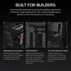 PC Midi Tower korpusas CORSAIR 3500X RS-R ARGB — juodas, grūdintas stiklas, palaiko ATX/EATX/Micro-ITX, 3x120 mm priekiniai ventiliatoriai