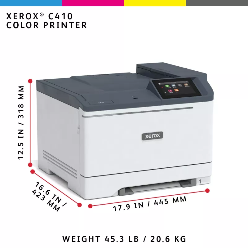 Xerox C410 A4 40ppm Duplex spausdintuvas PS3 PCL5e/6 2 padėklai 251 lapas