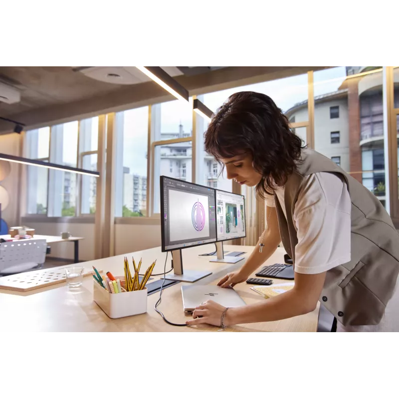 HP Series 7 Pro 27 colių QHD Thunderbolt 4 monitorius - 727pu, 68,6 cm (27 colių), 2560 x 1440 pikselių, Quad HD, LCD, 5 ms, juodas