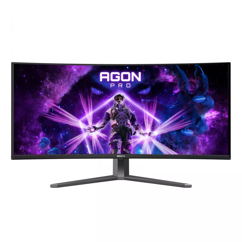 AOC AGON PRO AG346UCD kompiuterio monitorius 86,4 cm (34 colių) 3440 x 1440 pikselių Wide Quad HD QD-OLED juoda, pilka