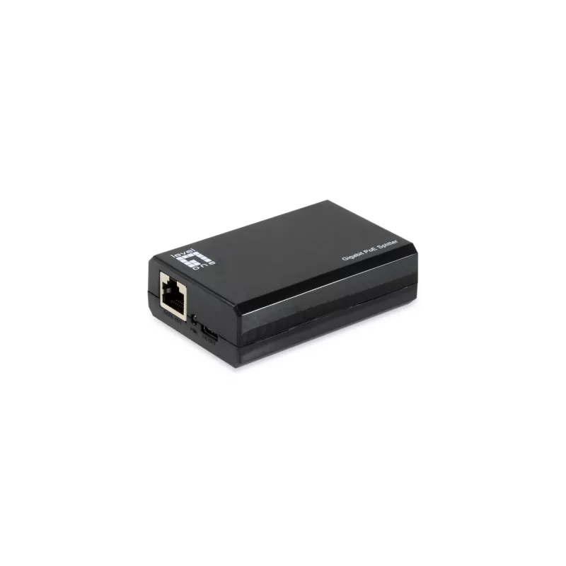 LevelOne Gigabit PoE bt į USB-C PD 3.0 skirstytuvas, IEEE 802.3af, IEEE 802.3at, IEEE 802.3bt, 10/100/1000Base-T(X), Juoda, Veikla, Ryšys, Maitinimas, 0 - 40 °C, 0 - 70 °C