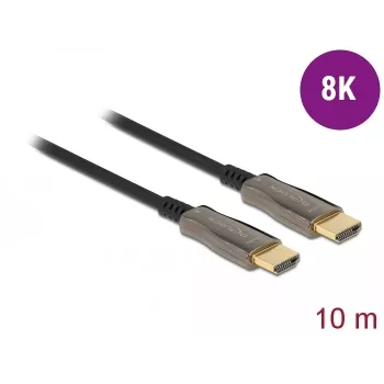 DELOCK Aktyvus optinis HDMI kabelis - A tipo kištukas - A tipo kištukas - 8K 60 Hz - 10 m - juodas