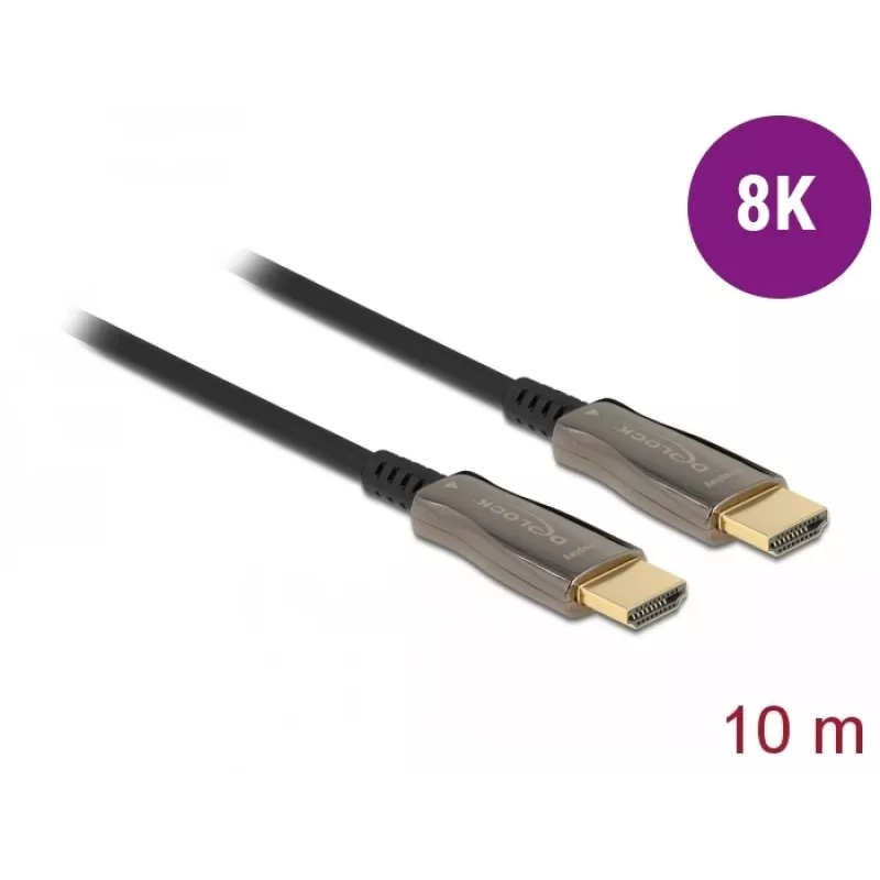 DELOCK Aktyvus optinis HDMI kabelis - A tipo kištukas - A tipo kištukas - 8K 60 Hz - 10 m - juodas