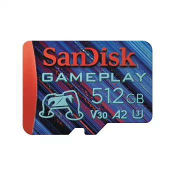 WESTERN DIGITAL SanDisk GamePlay microSD kortelė mobiliesiems ir delniniams konsoliniams žaidimams - 512GB - 90MB/s130MB/s UHS-I
