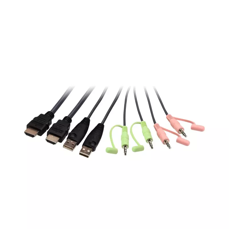 ATEN 2 prievadų USB 4K HDMI kabelinis KVM jungiklis su nuotoliniu prievado parinkikliu