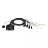 ATEN 2 prievadų USB 4K HDMI kabelinis KVM jungiklis su nuotoliniu prievado parinkikliu
