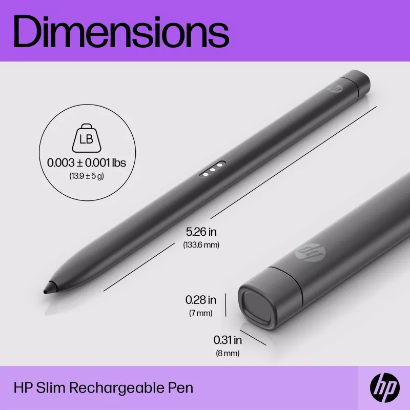 HP plonas Rechargeable Pen HP plonas Rechargeable Pen Juoda Built-in baterija