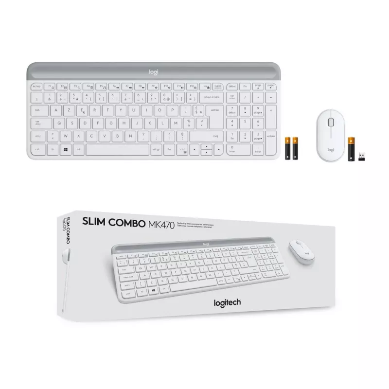 LOGITECH plonas Wireless klaviatūra And pelė Combo Mk470 - Offwhite - Azerty French