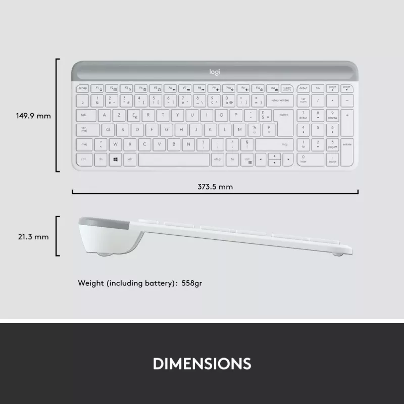 LOGITECH plonas Wireless klaviatūra And pelė Combo Mk470 - Offwhite - Azerty French