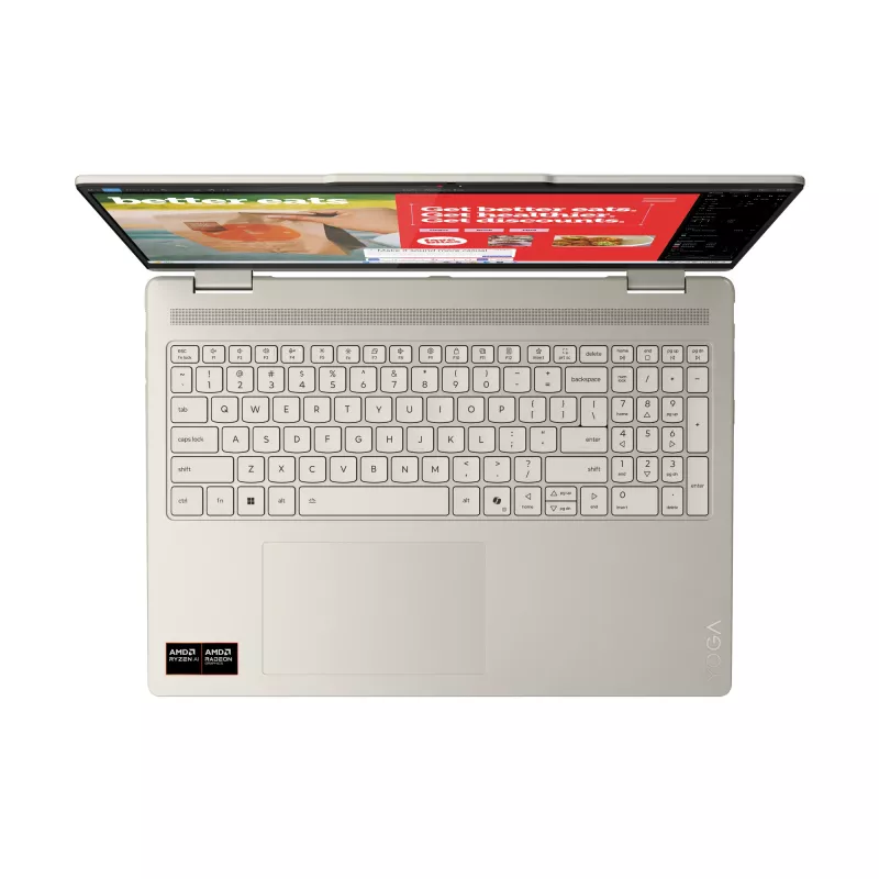 Lenovo Yoga 7 2-in-1 16AKP10 Copilot+ PC AMD Ryzen™ AI 7 350 Hibridinis (2-in-1) 40,6 cm (16 colių) Jutiklinis ekranas 2.8K 16 GB LPDDR5x-SDRAM 1 TB SSD Wi-Fi 7 (802.11be) Windows 11 Home Vokiška pilka