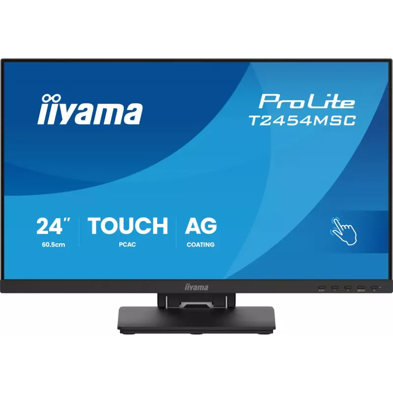 iiyama ProLite T2454MSC-B3AG kompiuterio monitorius 60,5 cm (23,8 colio) 1920 x 1080 pikselių Full HD LED jutiklinis ekranas keliems vartotojams Juoda