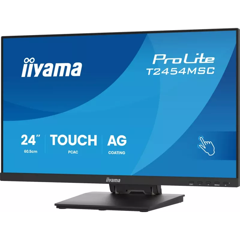iiyama ProLite T2454MSC-B3AG kompiuterio monitorius 60,5 cm (23,8 colio) 1920 x 1080 pikselių Full HD LED jutiklinis ekranas keliems vartotojams Juoda