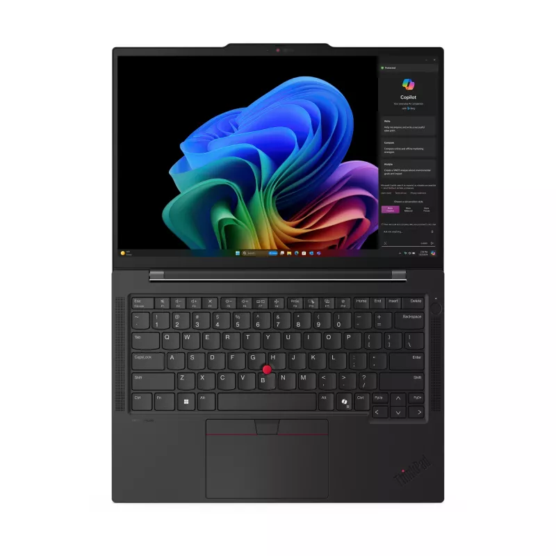 Lenovo ThinkPad T14s Gen 6 (Snapdragon) Copilot+ PC X1E-78-100 nešiojamas kompiuteris 35,6 cm (14 colių) WUXGA 32 GB LPDDR5x-SDRAM 1 TB SSD Wi-Fi 7 (802.11be) Windows 11 Pro vokiška juoda
