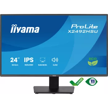 iiyama ProLite X2492HSU-B1 kompiuterio monitorius 60,5 cm (23,8 colio) 1920 x 1080 pikselių Full HD LED juodas