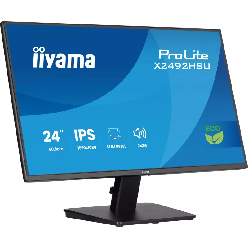 iiyama ProLite X2492HSU-B1 kompiuterio monitorius 60,5 cm (23,8 colio) 1920 x 1080 pikselių Full HD LED juodas