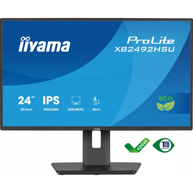 iiyama ProLite XB2492HSU-B1 kompiuterio monitorius 60,5 cm (23,8 col.) 1920 x 1080 pikselių Full HD LED juodas
