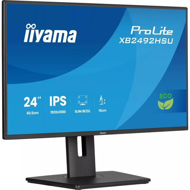 iiyama ProLite XB2492HSU-B1 kompiuterio monitorius 60,5 cm (23,8 col.) 1920 x 1080 pikselių Full HD LED juodas