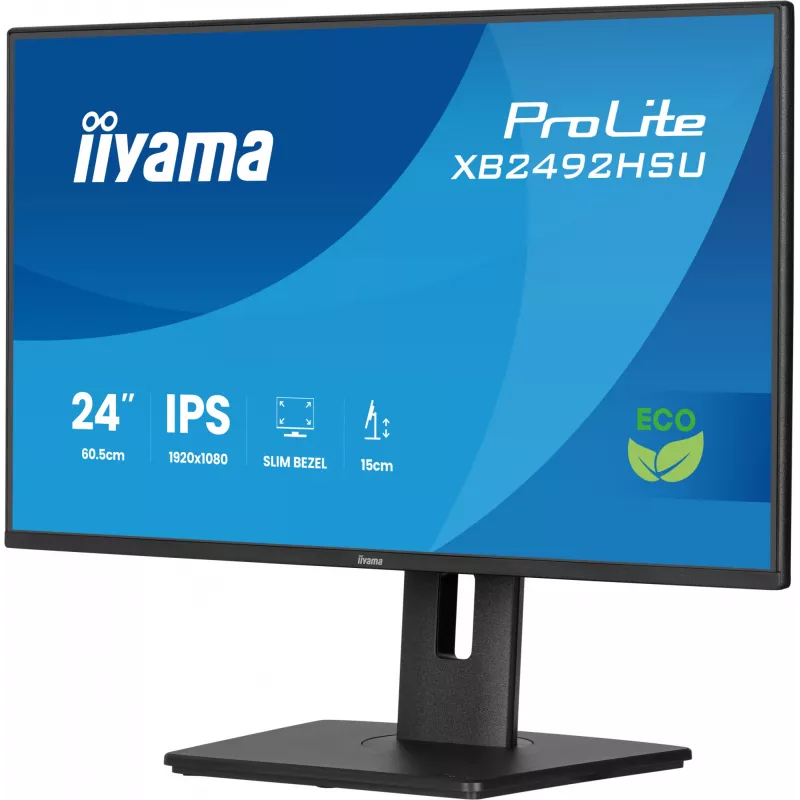 iiyama ProLite XB2492HSU-B1 kompiuterio monitorius 60,5 cm (23,8 col.) 1920 x 1080 pikselių Full HD LED juodas