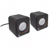Manhattan 2600 Series Speaker System, Small Size, Big Sound, Two Speakers, Stereo, USB power, Output: 2x 3W, 3.5mm plug for sound, In-Line volume control, kabelis 0.9m, Juoda, Three Year Warranty