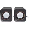 Manhattan 2600 Series Speaker System, Small Size, Big Sound, Two Speakers, Stereo, USB power, Output: 2x 3W, 3.5mm plug for sound, In-Line volume control, kabelis 0.9m, Juoda, Three Year Warranty