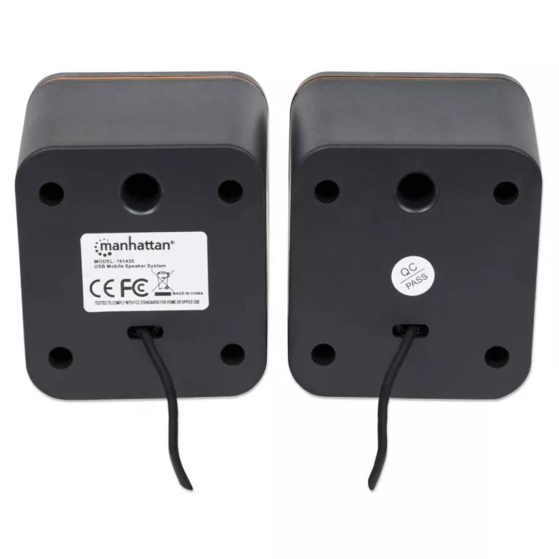 Manhattan 2600 Series Speaker System, Small Size, Big Sound, Two Speakers, Stereo, USB power, Output: 2x 3W, 3.5mm plug for sound, In-Line volume control, kabelis 0.9m, Juoda, Three Year Warranty