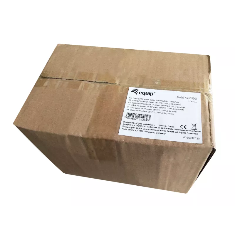 Equip Cat.6 S/FTP Patch Cable, 2.0m, 34vnt/dėžutė, Pilka