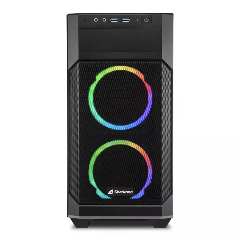 SHARKOON bokšto korpusas - V1000 RGB Micro Tower juodas