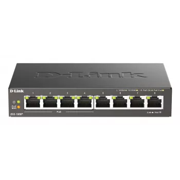 Nevaldomas jungiklis D-Link DGS-1008P/E, L2, 8 prievadai, PoE