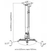 Equip projektoriaus lubų/sienos tvirtinimo laikiklis, juodas, sienai, 20 kg, juodas, plienas, -8 - 8°, -15 - 15°