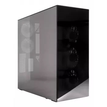 ARCTIC Xtender VG (Mirror Black) Premium E-ATX PC Case su vertikaliu GPU montavimu