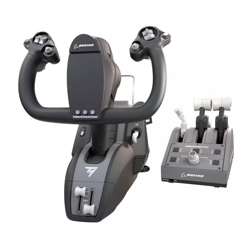 Thrustmaster TCA Yoke Pack Boeing Edition Juoda, Pilka USB Fightstick PC, Xbox, Xbox One, Xbox One S, Xbox One X, Xbox Series S, Xbox Series X