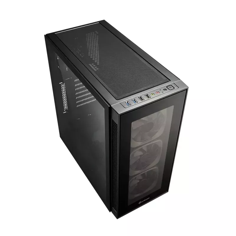 Sharkoon TG6 RGB Midi Tower juodas kompiuterio korpusas