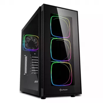 Sharkoon TG6 RGB Midi Tower juodas kompiuterio korpusas