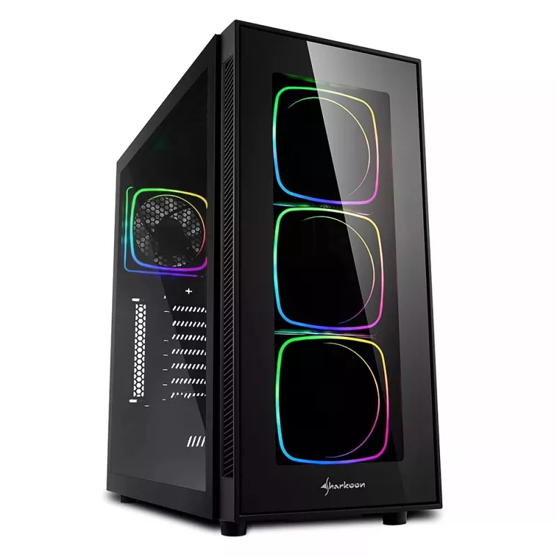 Sharkoon TG6 RGB Midi Tower juodas kompiuterio korpusas