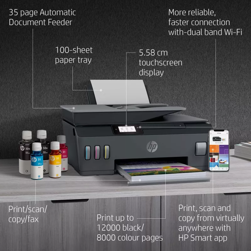 HP Smart Tank Plus 655 belaidis daugiafunkcis spalvotas spausdintuvas, kopijavimo aparatas, skaitytuvas