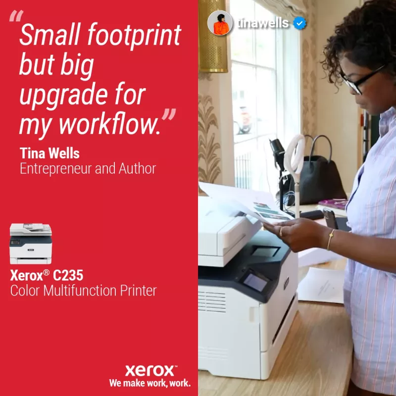 Xerox C235 A4 22ppm belaidis kopijavimas/spausdinimas/nuskaitymas/faksas PS3 PCL5e/6 ADF 2 padėklai iš viso 251 lapas