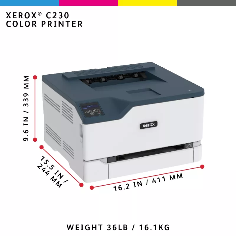 Xerox C230 A4 22ppm belaidis dvipusis spausdintuvas PS3 PCL5e6 2 dėklai, iš viso 251 lapas