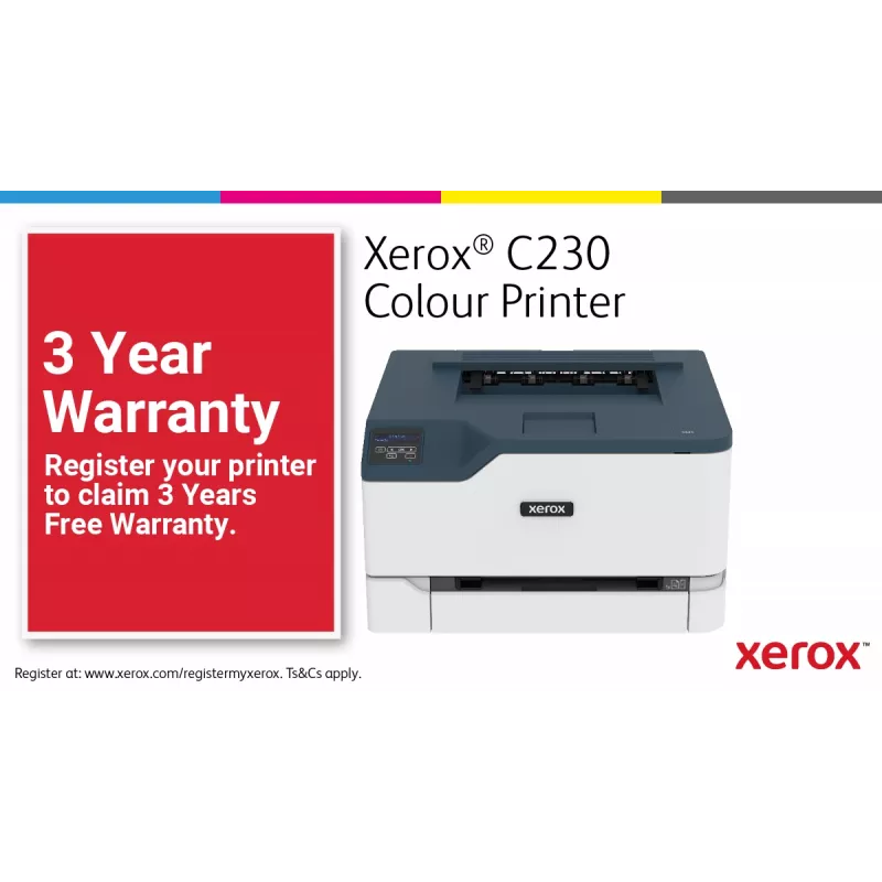 Xerox C230 A4 22ppm belaidis dvipusis spausdintuvas PS3 PCL5e6 2 dėklai, iš viso 251 lapas