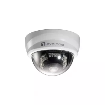 LevelOne fiksuoto objektyvo kupolinė IP tinklo kamera, 2 megapikselių, 802.3af PoE, IR šviesos diodai