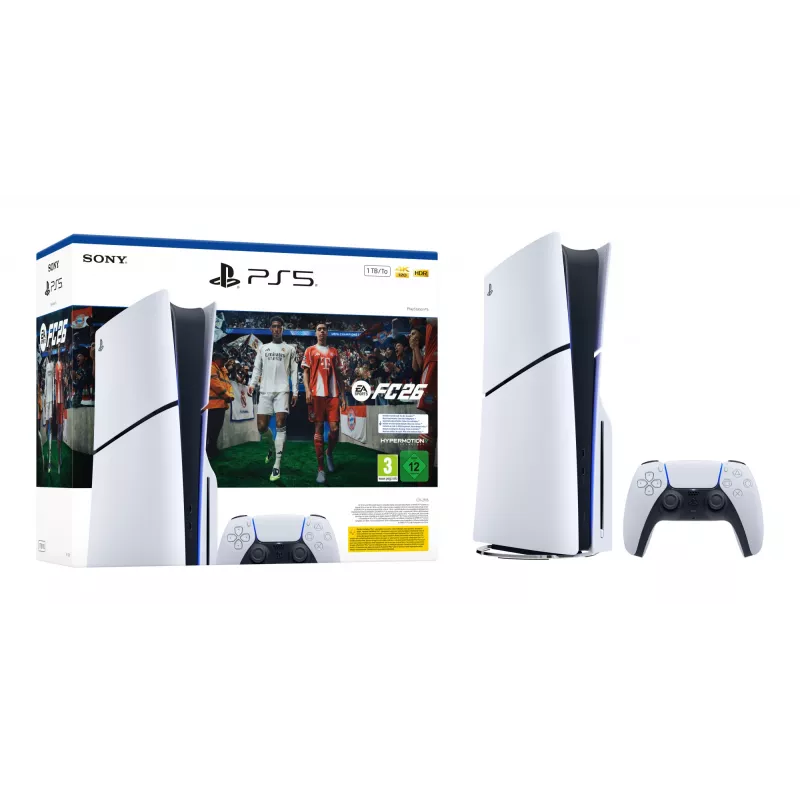 Sony PlayStation 5 + EA Sports FC 26 rinkinys 1 TB Wi-Fi juoda, balta